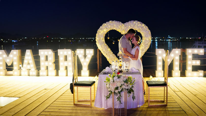 Besonderer Heiratsantrag mit romantischem Abendessen in Sharm el Sheikh